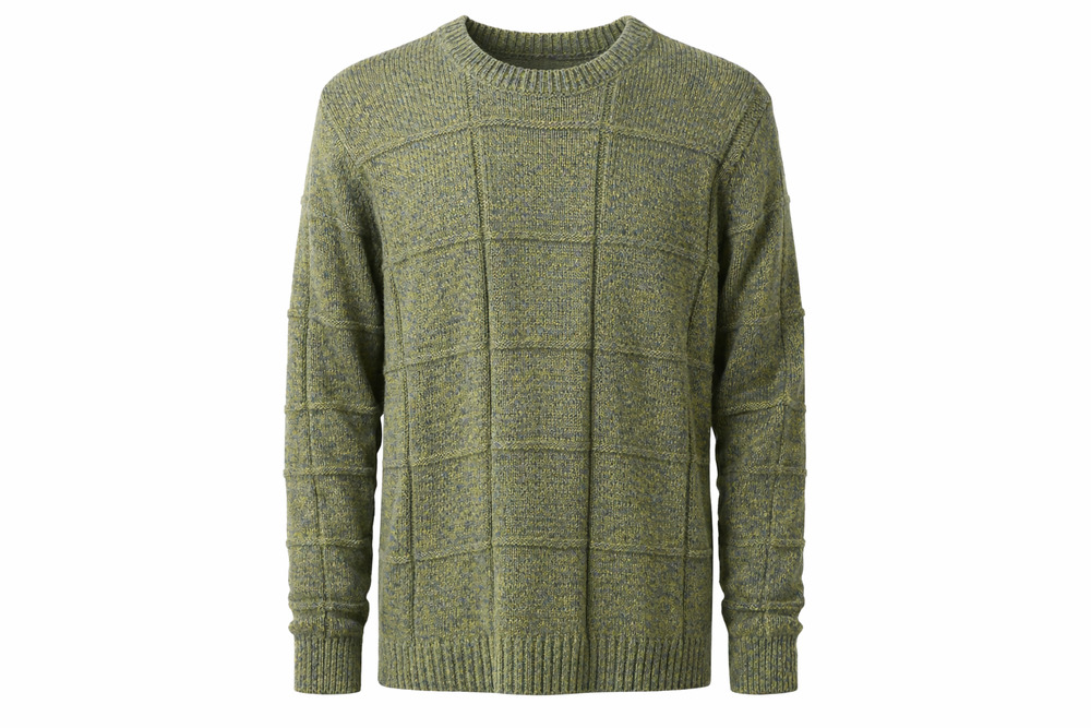 Roundtree & Yorke Collection Cotton Chunky Knit Crewneck Sweater Green XL